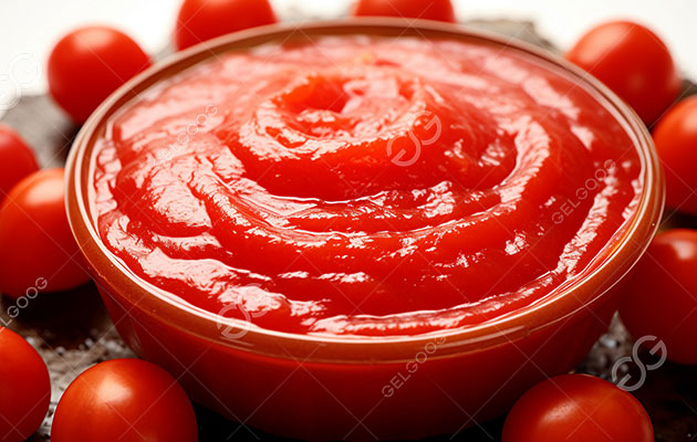 Proceso de fabricación de kétchup de tomate en fábrica